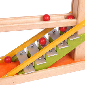 Murmelbahn mit Glockenspiel bunt – Holz Kugelbahn für Kinder | Beck Holzspielzeug