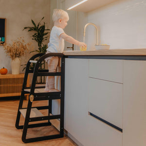 2 in 1 Lernturm mit Tisch – Montessori Küchenhelfer für Kinder | leg&go