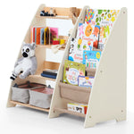 2-in-1 Montessori Regal für Kleinkinder, Bücher und Spielzeug, naturfarbenes Holz, bei verysuperb