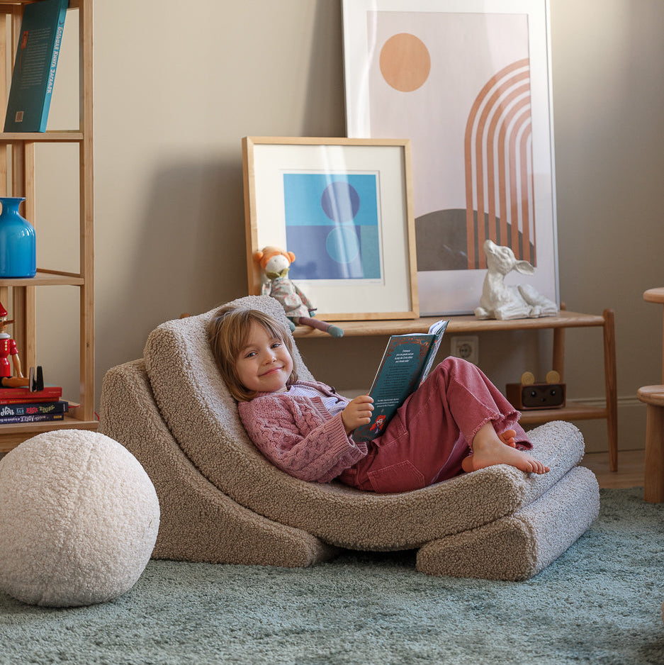 Kindersessel MOON aus Premium Teddystoff | Wigiwama