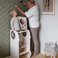VERSO 2in1 Lernturm Beige – Lernturm & Kinderhocker für Küche | Fitwood