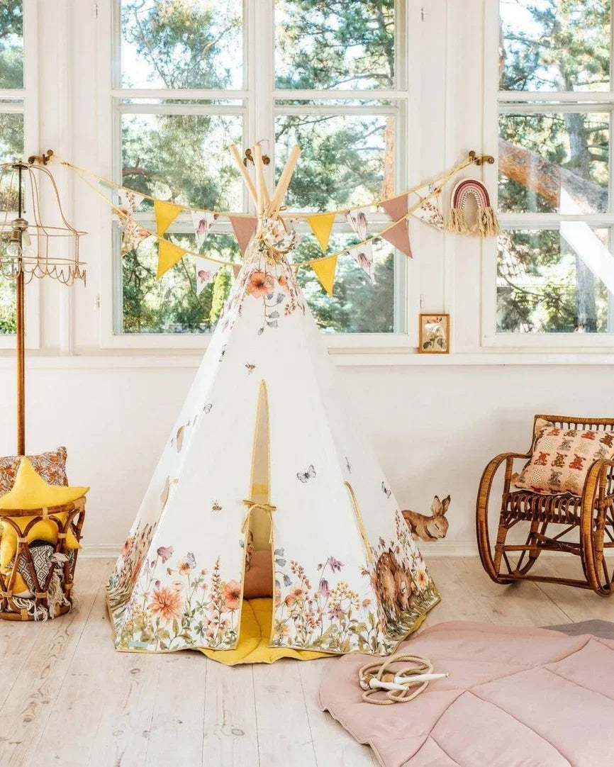 Kinder Spielzelt- & Matten-Set (Tipi-Zelt) Wildflowers | Moi Mili