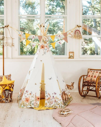 Kinder Spielzelt- & Matten-Set (Tipi-Zelt) Wildflowers | Moi Mili