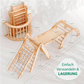 4in1 Montessori Klettergerüst Set – Dreieck, Rutsche, Bogen & Netz | Goodevas
