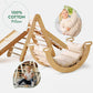 5-in-1 Montessori Klettergerüst Set aus Holz mit Rutsche, Kletterbogen und Baumwollkissen für Kinder