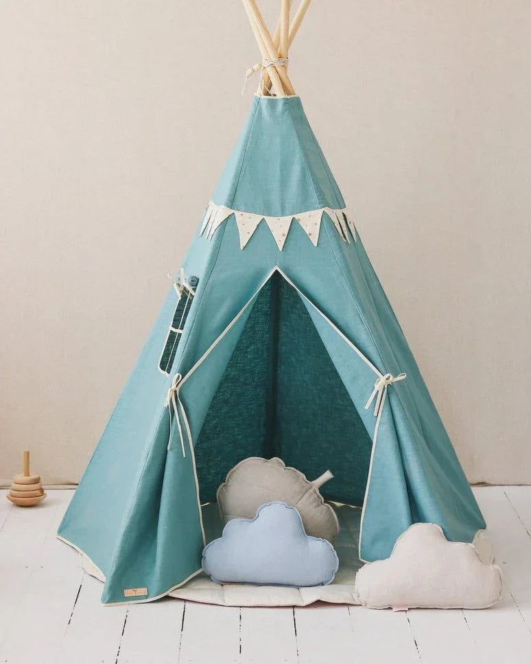 Kinder Spielzelt (Tipi-Zelt) Gold Star Girlande | Moi Mili