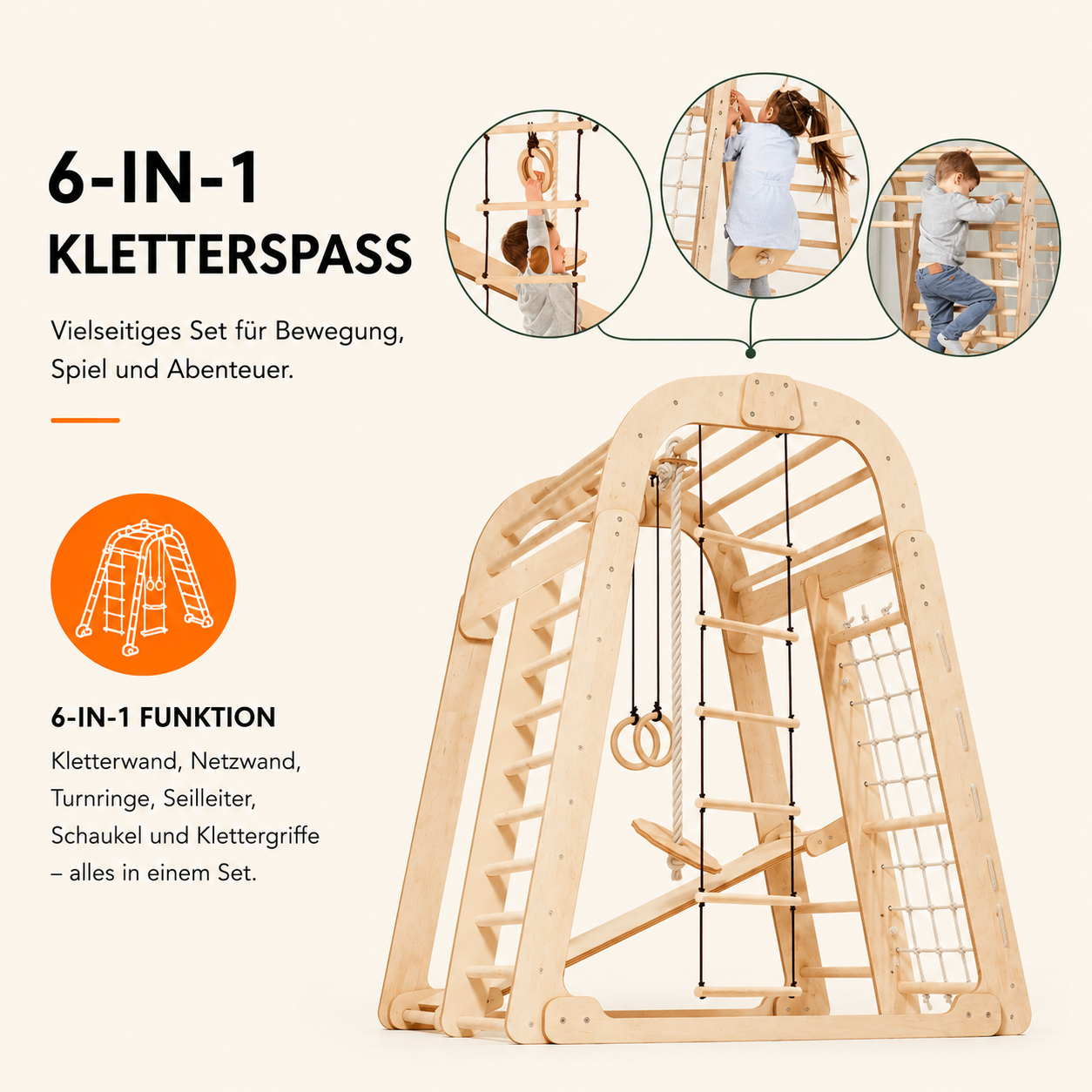 6in1-indoor-spielplatz-fur-kinder-klettergerust-mit-kletternetz-rutsche-gymnastikringe-hangende-leiter-und-disc-schaukel-beige