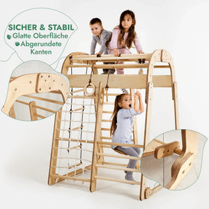 6in1 Indoor & Outdoor Spielplatz – Klettergerüst mit Rutsche & Schaukel | Goodevas