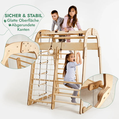 6in1 Indoor & Outdoor Spielplatz – Klettergerüst mit Rutsche & Schaukel | Goodevas