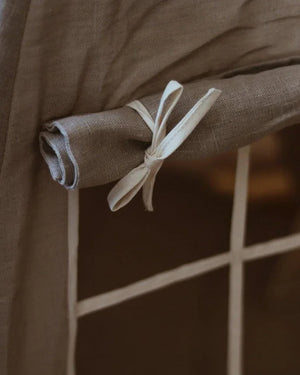 Kinder Spielzelt- & Matten-Set (Tipi-Zelt) Natural Linen | Moi Mili