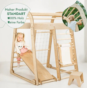 Montessori 7in1 Indoor & Outdoor Spielplatz – Klettergerüst mit Rutsche & Schaukel | Goodevas
