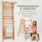 Montessori 7in1 Kletterwand Indoor – Sprossenwand mit Schaukel, Rutsche & Maltafel | Goodevas