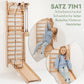 Montessori 7in1 Kletterwand Indoor – Sprossenwand mit Schaukel, Rutsche & Maltafel | Goodevas