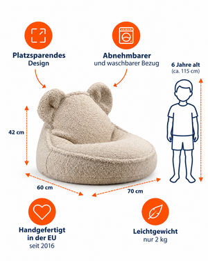 Kinder Sitzsack Bär aus Premium Vliesstoff | Wigiwama