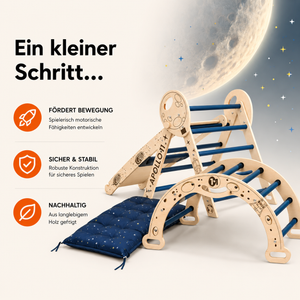 4in1 Kletterset Apollo – Pikler-Dreieck mit Bogen & Rutsche | Goodevas