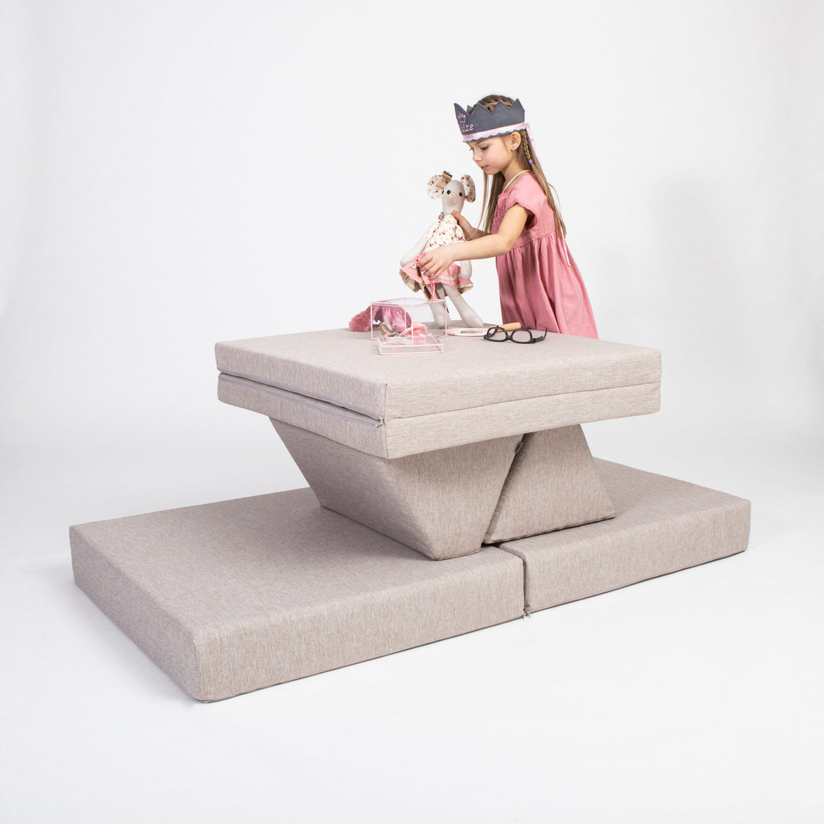 Spielsofa Set Beige – Modulares Kindersofa | Monboxy