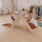 2-in-1 Kletterdreieck mit Rampe: Faltbarer Montessori Indoor Spielplatz