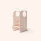 VERSO 2in1 Lernturm Beige – Lernturm & Kinderhocker für Küche | Fitwood