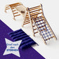 5 in 1 Kletterset Apollo Montessori: Pikler-Dreieck, Kletterbogen, Rutschbrett, Kissen und Netz