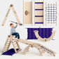 5 in 1 Kletterset Apollo Montessori: Pikler-Dreieck, Kletterbogen, Rutschbrett, Kissen und Netz