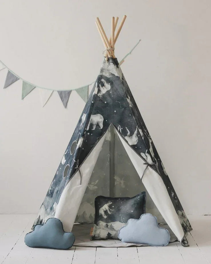 Kinder Spielzelt- & Matten-Set (Tipi-Zelt) Nachthimmel | Moi Mili