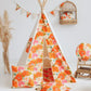 Kinder Spielzelt- & Matten-Set (Tipi-Zelt) Picknick Blumen | Moi Mili