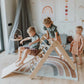 2-in-1 Kletterdreieck mit Rampe: Faltbarer Montessori Indoor Spielplatz