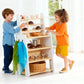 XXL Kinderküchen Set + 2× Spielbänke, Spieltisch und Regale | KITA-Qualität