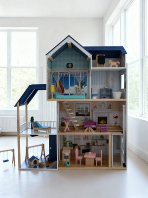 Gerardo’s Toys Puppenhaus XXL – Holz Puppenhaus mit LED Licht