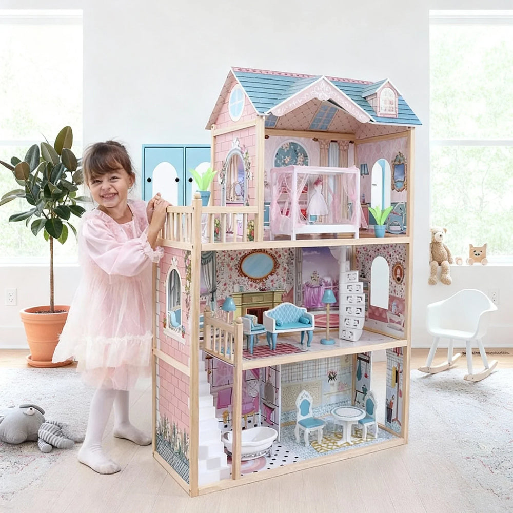 Puppenhaus XXL Emily aus Holz mit LED-Licht