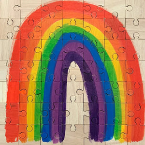 Regenbogen Puzzle aus Holz – Waldorf Spielzeug | Papoose Toys
