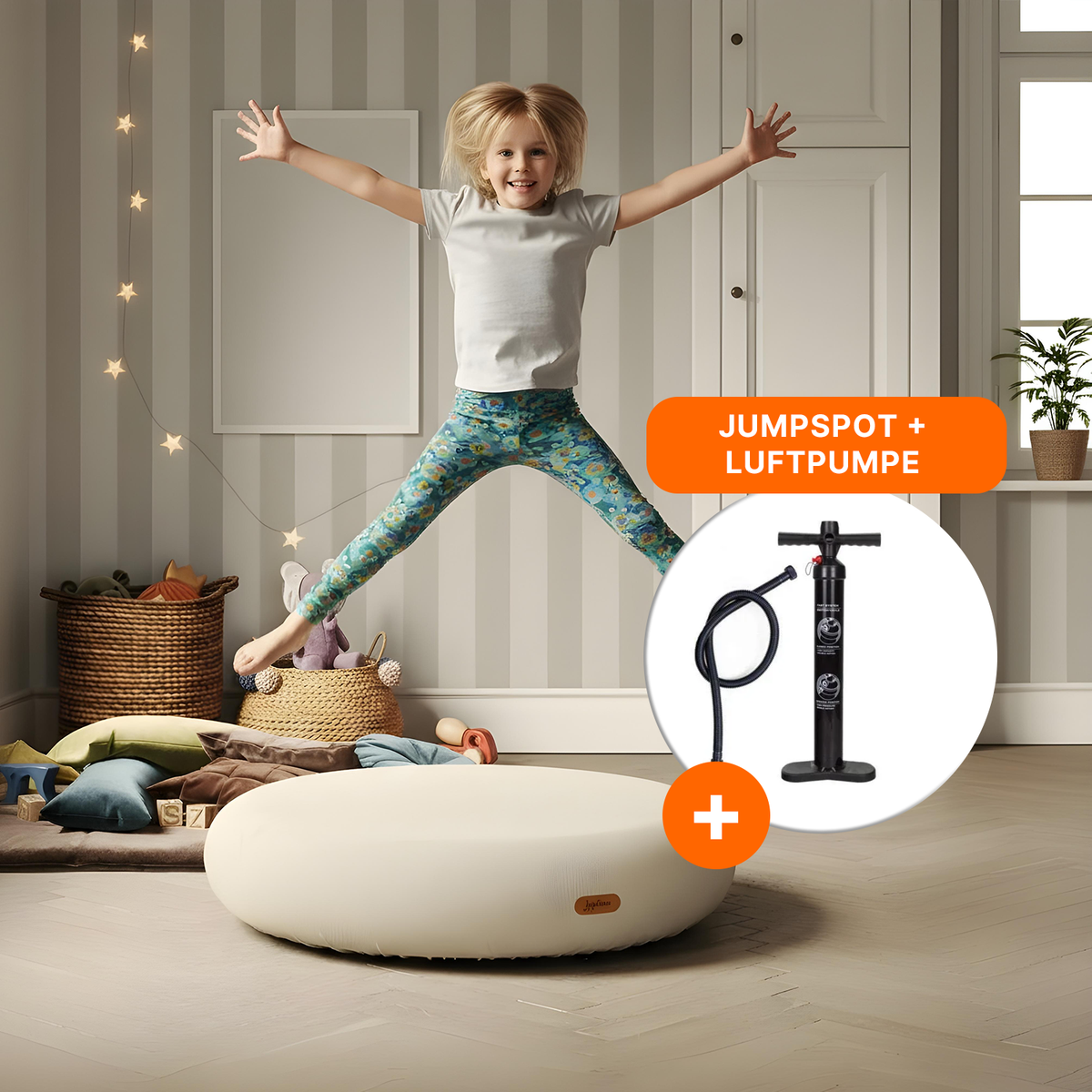 Jumpspot Indoor Starter Set – Springkissen inkl. Zubehör | Jupiduu