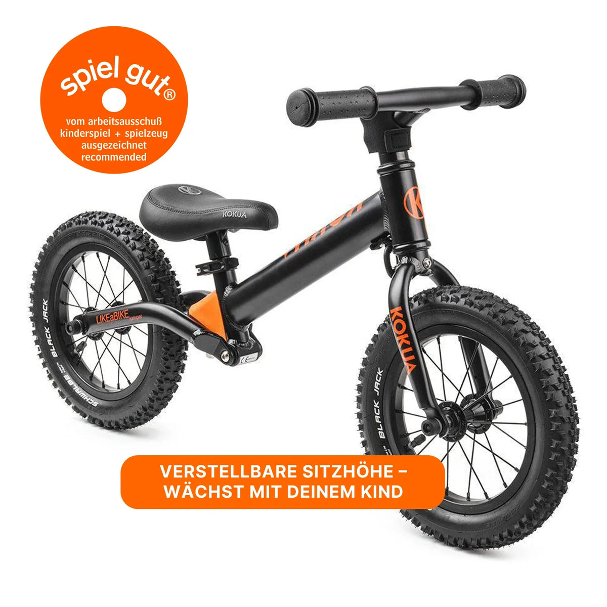 Kokua LIKEaBIKE Jumper schwarz – Laufrad für Kinder mit Luftreifen