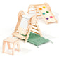 Montessori 4in1 Kletterdreieck Baby Set – Pikler-Dreieck mit Bogen, Rutsche & Kissen | Goodevas
