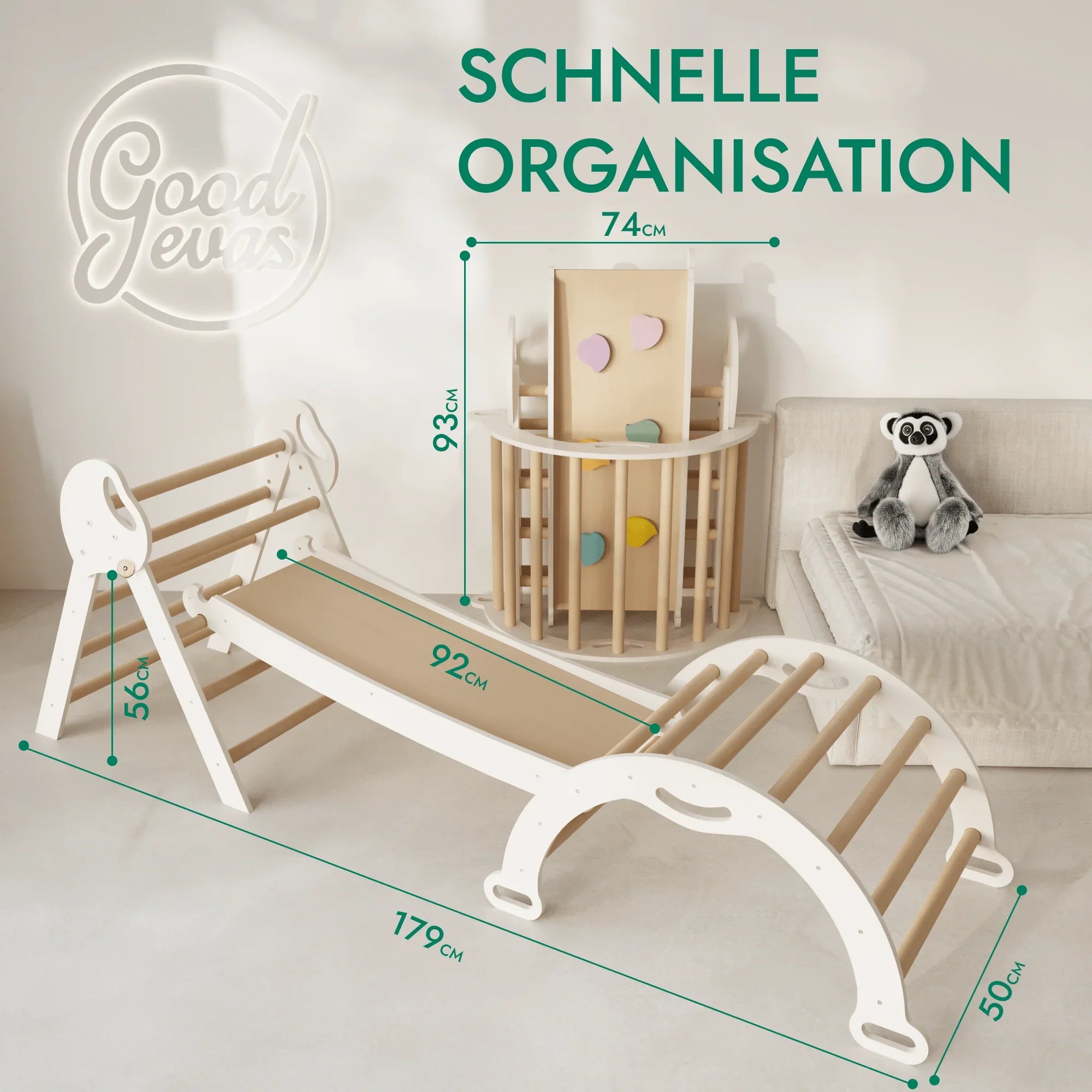 Kletterbogen mit Kissen Montessori für Kinderzimmer