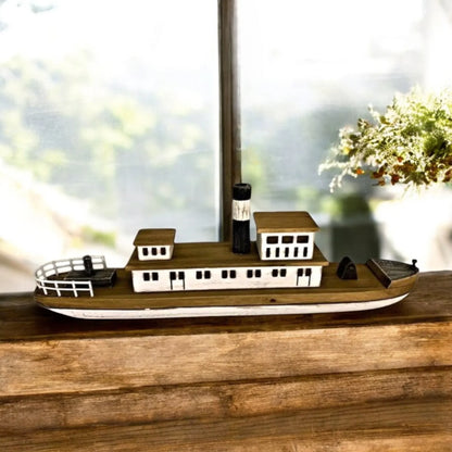 Holzspielzeug Dampfschiff – Spielzeug Schiff für Kinder | Papoose Toys