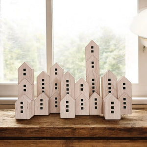 Montessori Stadtblöcke-Set aus Holz - verysuperb