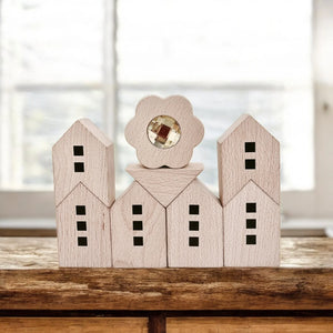 Montessori Stadtblöcke-Set aus Holz - verysuperb