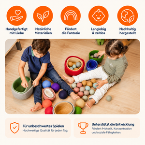 Filzspielzeug Naturküche Set – Kita Spielzeug für Rollenspiel | Papoose Toys