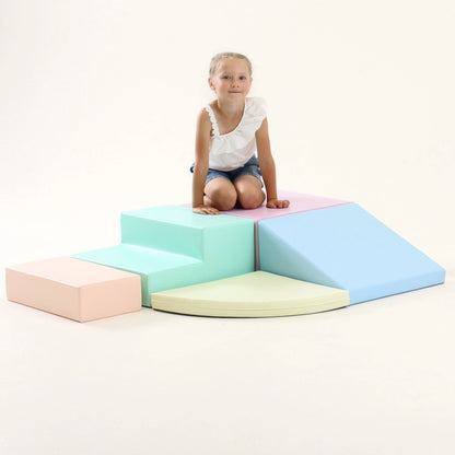 Softplay Kletterset für Kleinkinder Corner Climber 5-tlg. Helles Pastell | IGLU