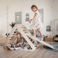 2-in-1 Kletterdreieck mit Rampe: Faltbarer Montessori Indoor Spielplatz