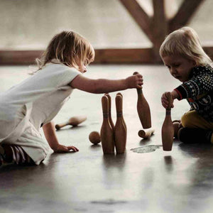 Wooden Bowling Pins - Natural