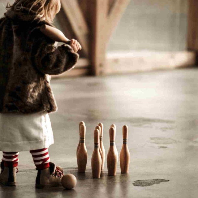 Wooden Bowling Pins - Natural